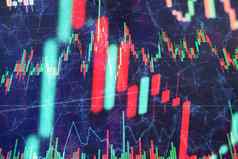 现代电脑业务策略概念金融图烛台图表市场分析变异报告分享价格