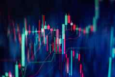 现代电脑业务策略概念金融图烛台图表市场分析变异报告分享价格
