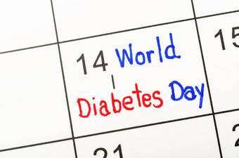 手写世界糖尿病一天日历