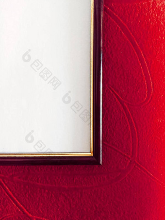 空白<strong>图片</strong>框架<strong>细节</strong>红色的背景奢侈品首页装饰室内设计海报打印可打印的艺术模型