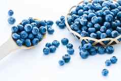 美味的蓝莓孤立的白色背景蓝莓抗氧化剂有机超级食物