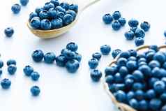 美味的蓝莓孤立的白色背景蓝莓抗氧化剂有机超级食物