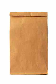 棕色（的）工艺纸袋包装模板白色背景