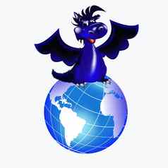 黑暗蓝色的dragon-new一年的象征