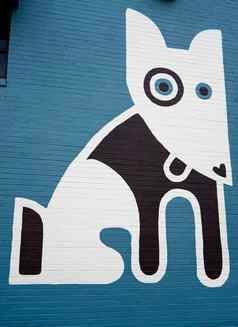 狗壁画城市建筑奥斯丁德州