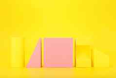 摘要未来主义的背景黄色的粉红色的颜色复制空间几何数据行