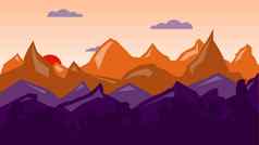 色彩斑斓的山背景日出时间