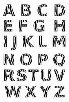 斑马打印字母