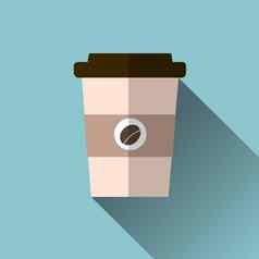 咖啡杯插图图标孤立的背景