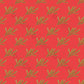 绿色云杉分支短针无缝的模式点缀圣诞节树装饰一年圣诞节常绿松柏科的树常见的云杉包装纸