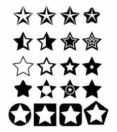 五角点明星集合图标设计元素
