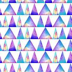 水彩无缝的模式科洛夫三角形白色背景雷博普林克壁纸