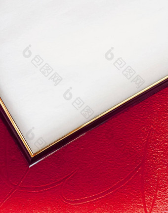 空白图片框架细节红色的背景奢侈品首页装饰室内设计海报打印可打印的艺术模型