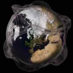 地球覆盖塑料元素图像有家具的美国国家航空航天局塑料概念呈现