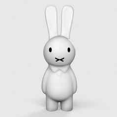 问候卡白色复活节兔子有趣的兔子复活节兔子d-illustrationd渲染