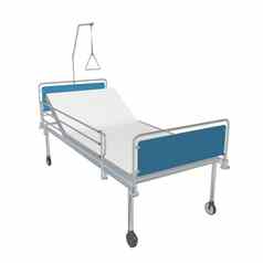 蓝色的铬移动医院床上躺著的人插图