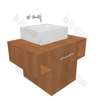 现代浴室水槽集陶瓷洗盆地木卡比