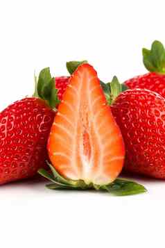 红色的成熟的草莓水果
