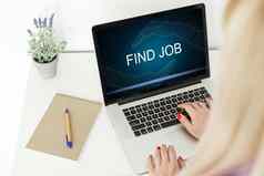 工作搜索概念找到职业生涯女人在线网站
