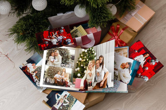 照片拼贴画图片冬天概念假期季节开放照片书圣诞节照片
