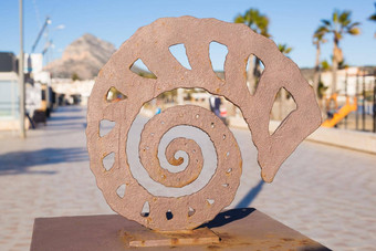 雕塑装饰概念混凝土形式螺旋形状壳牌