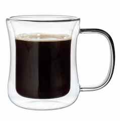 玻璃杯表示咖啡孤立的白色