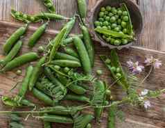 新鲜的绿色豌豆花园赢富数据