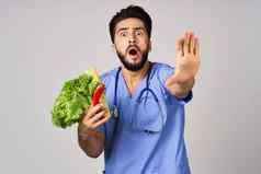 营养师蔬菜治疗健康的营养维生素病人护理