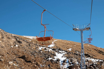 dombay阿尔卑斯<strong>山</strong>脉升降椅滑<strong>雪</strong>电梯<strong>雪山</strong>太阳好天气<strong>冬</strong>天滑<strong>雪</strong>季节