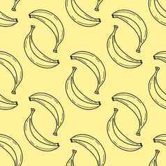 无缝的时尚的模式手画香蕉