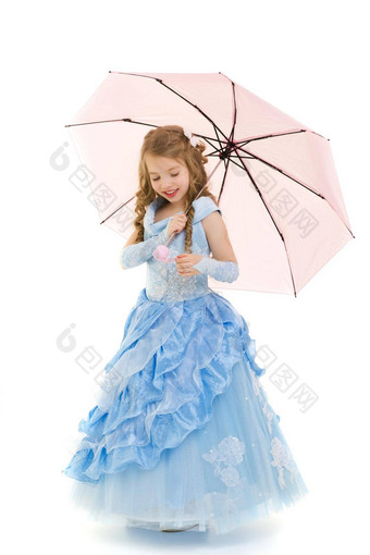 <strong>女孩公主</strong>长优雅的衣服伞