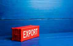 红色的货物船容器词出口出售货物外国市场商业全球化全球业务国际贸易运输物流经济流程