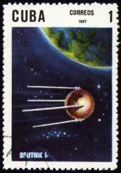 帖子邮票俄罗斯卫星人造卫星
