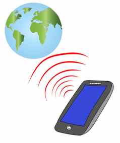 聪明的电话连接全球telecommunica优化选择概念