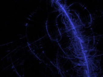 数字呈现摘要冷蓝色的分形风暴空间