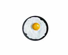 炸蛋煎锅孤立的白色前视图