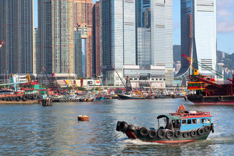 传统的中国人钓鱼垃圾维多利亚港在香港香港