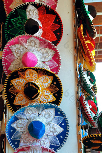 联合墨西哥墨西哥流浪乐队色彩斑斓的帽子