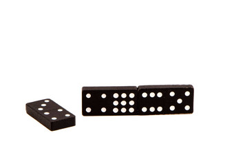 Domino游戏白色点数量孤立的白色背景