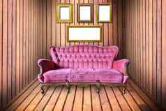 奢侈品扶手椅照片框架木房间