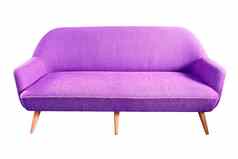 紫色的沙发孤立的剪裁路径
