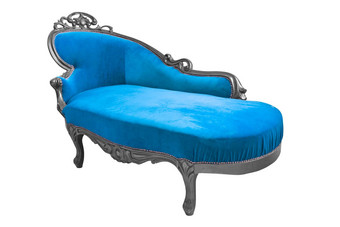 奢侈品蓝色的沙发孤立的