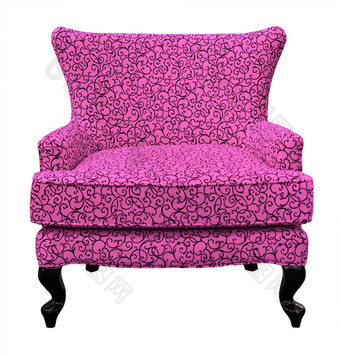 粉红色的沙发孤立的