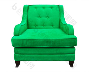绿色沙发孤立的