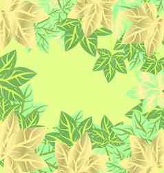 绿色叶子向量框架背景春天夏天季节奥奎