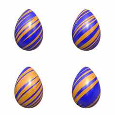 复活节鸡蛋条纹蓝色的