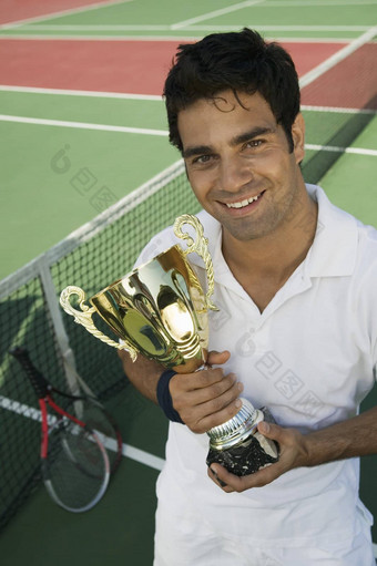 赢得网球球员