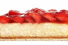 美味的草莓蛋糕孤立的白色背景