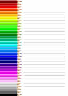 色彩斑斓的铅笔墙排笔记本表