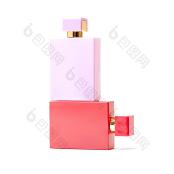 红色的粉红色的香水瓶